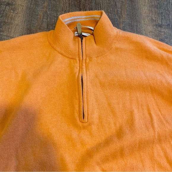 Peter Millar Orange Creamsicle Quarter-Zip Sweater Size Large - Picture 2 of 6